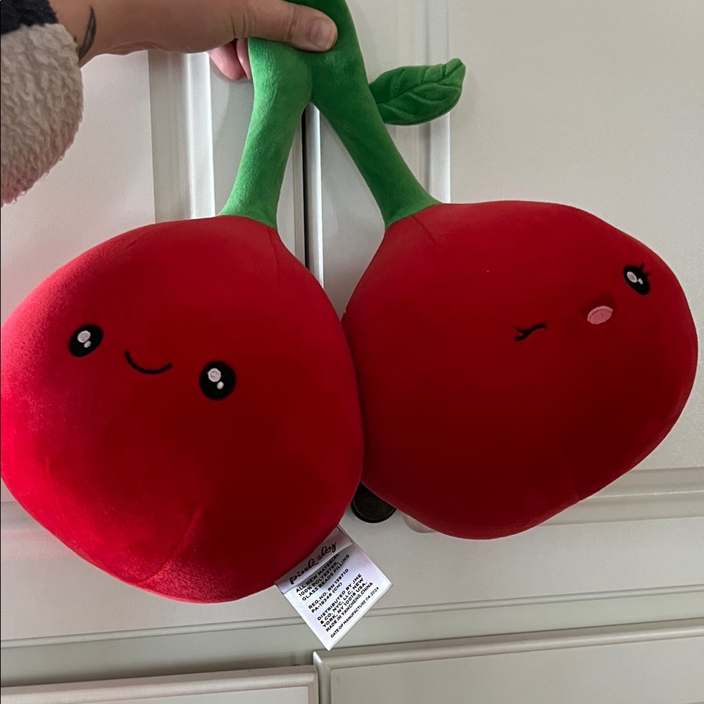 Weighted Cherry Accent Pillow - Red